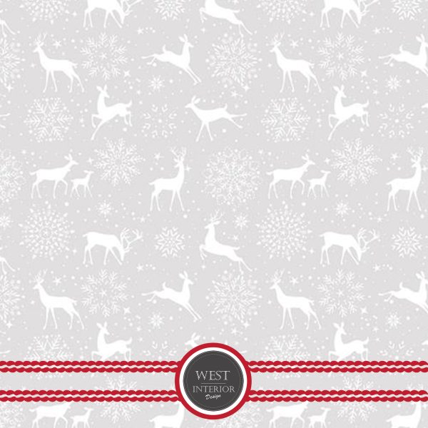 Silver reindeer fabric