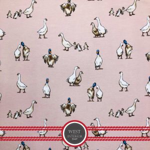 Shabby Ducks in 2 colours. Cotton Rich fabric for Roman Blinds, Upholstery, Curtains, Cushions, crafts, bunting & Lampshades,