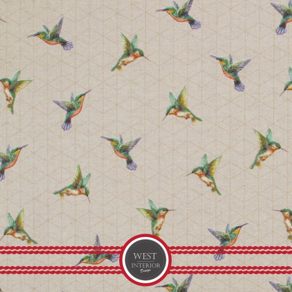 Hummingbirds on linen