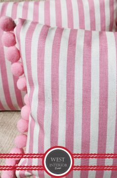 Candy Cushion cover with pom poms