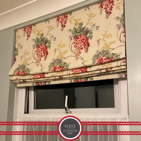 Laura Ashley Wisteria Cranberry Roman Blind