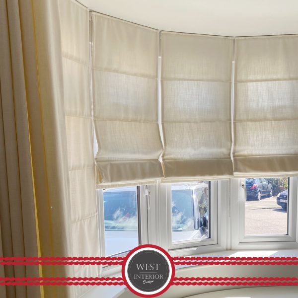 Roman blinds in a bay