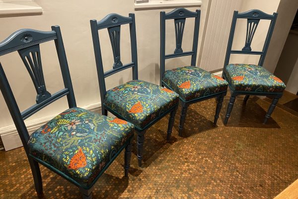 Traditional Georgian chairs reupholstered 4