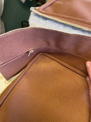 Adding zip to boat cushions