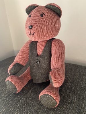 Memory Bear red and grey (7)