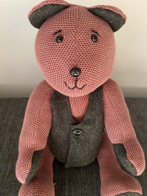 Memory Bear red and grey (9)