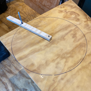 Drawing a circle on wood